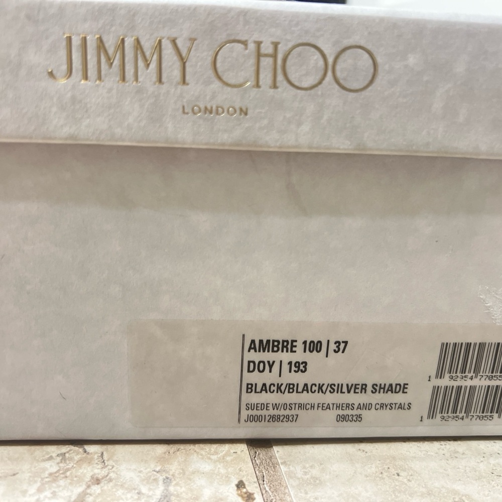 Jimmy choo Black / Silver shade ostrich feather crystal pump. Size 37 - Picture 5 of 6